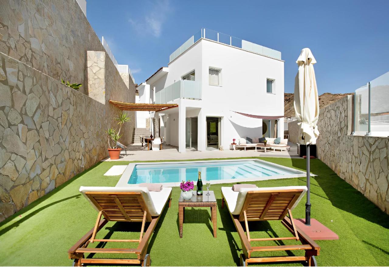 Dream Villa With Heated Pool, Rooftop & Ocean Views Mogán Eksteriør bilde