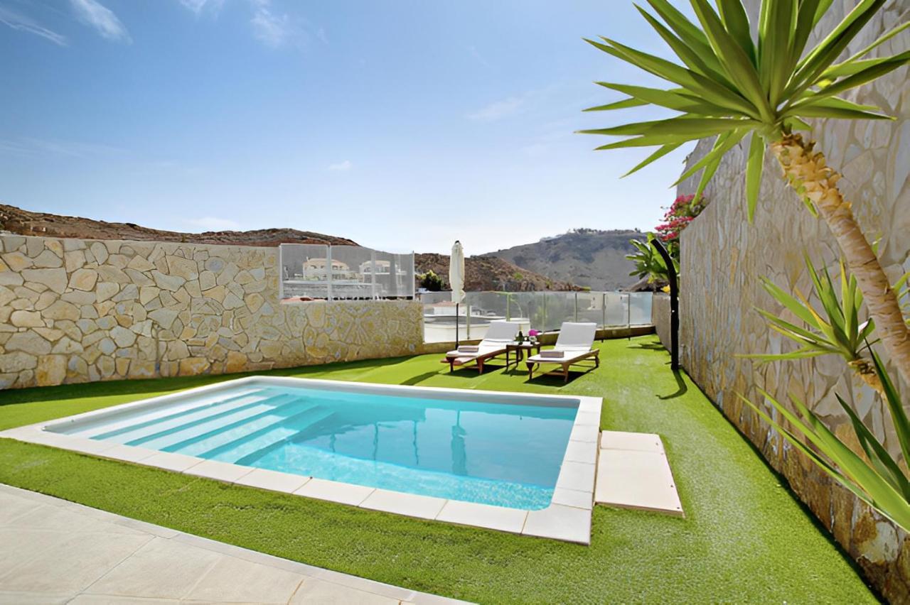 Dream Villa With Heated Pool, Rooftop & Ocean Views Mogán Eksteriør bilde
