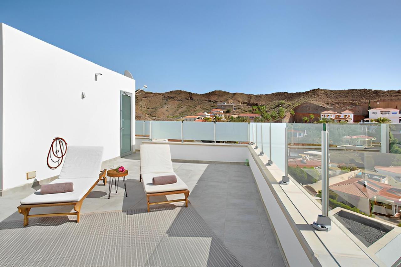 Dream Villa With Heated Pool, Rooftop & Ocean Views Mogán Eksteriør bilde