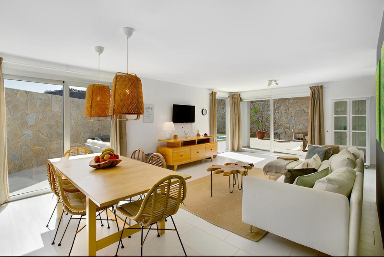 Dream Villa With Heated Pool, Rooftop & Ocean Views Mogán Eksteriør bilde