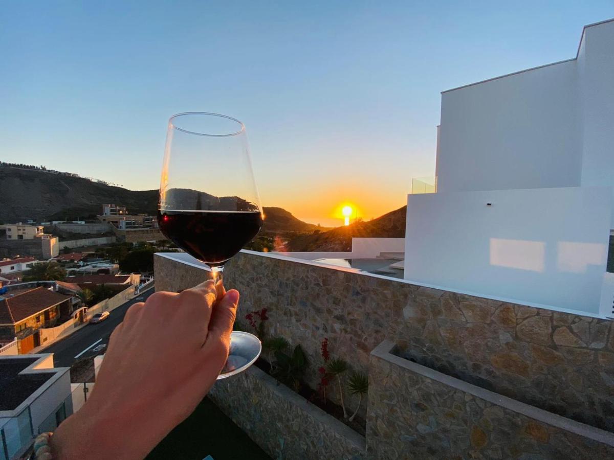Dream Villa With Heated Pool, Rooftop & Ocean Views Mogán Eksteriør bilde